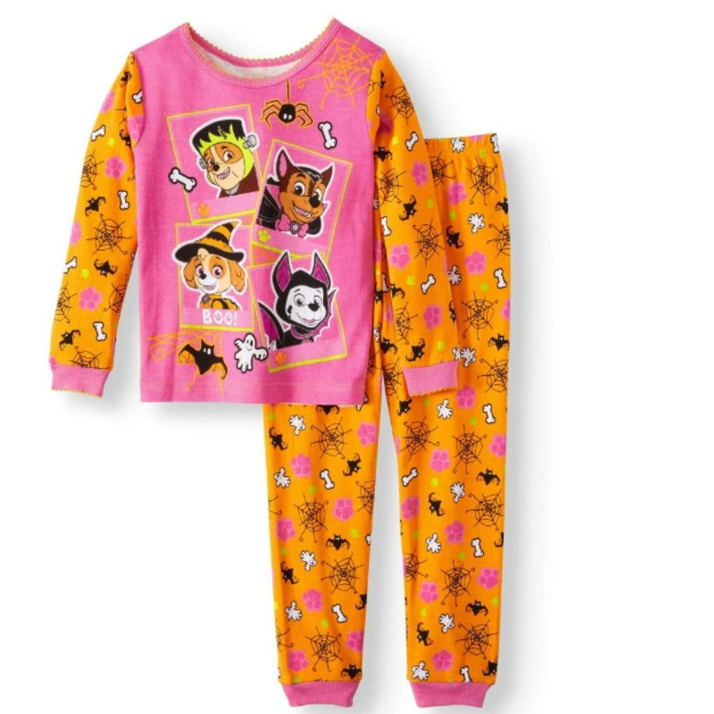 Kids Paw Patrol Halloween 2-piece Long Sleeve Fitted Pajama Set